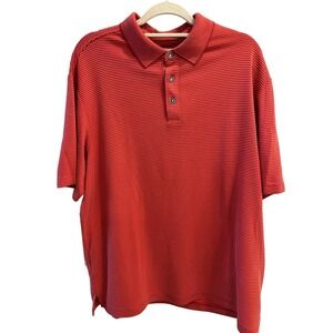 Tommy Bahama Coral Red Stripe Polo Shirt Men's Size L Large